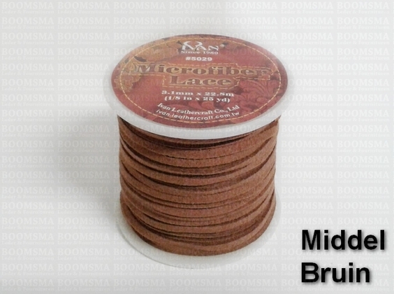 Vlechtband Suedine middelbruin breedte 3 mm, 22.8 meter - afb. 2