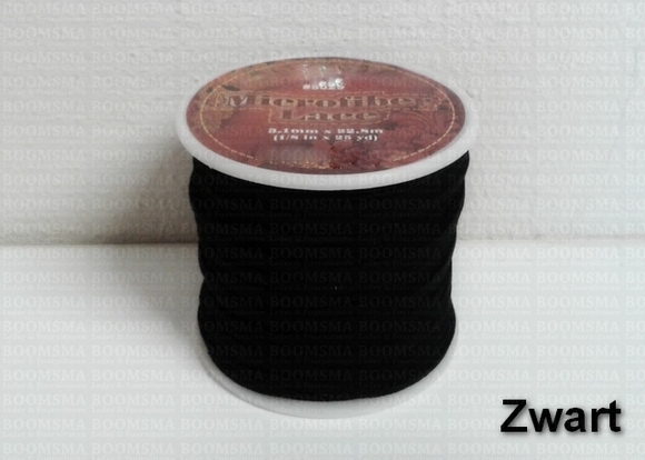 Vlechtband Suedine zwart breedte 3 mm, 22,8 meter - afb. 2