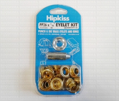 Nestelringen: Zeilringset met stempel goud PP26 gat Ø 11 mm - kraag Ø 21 mm PP26 (25 ringen + tegenring) (per set) - afb. 2
