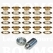 Nestelringen: Zeilringset met stempel goud PP28 gat Ø 13 mm - kraag Ø 24 mm, PP28 (15 ringen + tegenring) (per set) - afb. 1