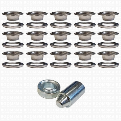 Nestelringen: Zeilringset met stempel zilver gat Ø 13 mm - kraag Ø 24 mm, PP28 (15 ringen + tegenring) (per set) - afb. 1