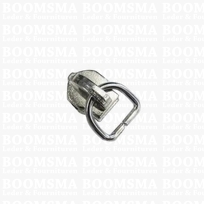 Schuivers voor nylon spiraalrits luxe (tandjes 6 mm) zilver schuiver met D-ring 10 mm, past op 6 mm ykk nylon rits 