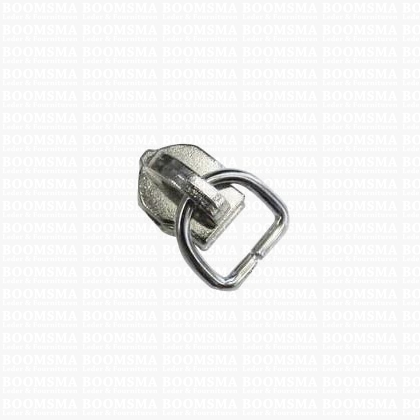 Schuivers voor nylon spiraalrits luxe (tandjes 6 mm) zilver schuiver met D-ring 10 mm, past op 6 mm ykk nylon rits  - afb. 1